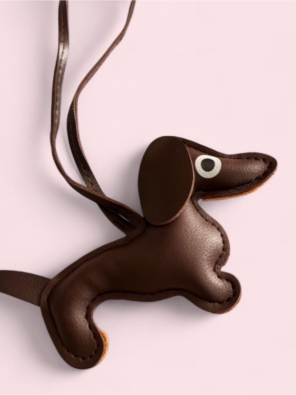 Leather Dachshund Dog Keychain,Leather Bag Charm